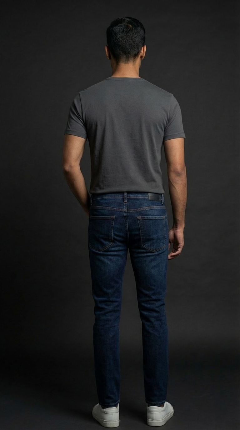 Premium Men's Navy Blue Slim Fit Denim Jeans | Dark Wash Stretchable Denim Pants | Essential Men's Bottomwear