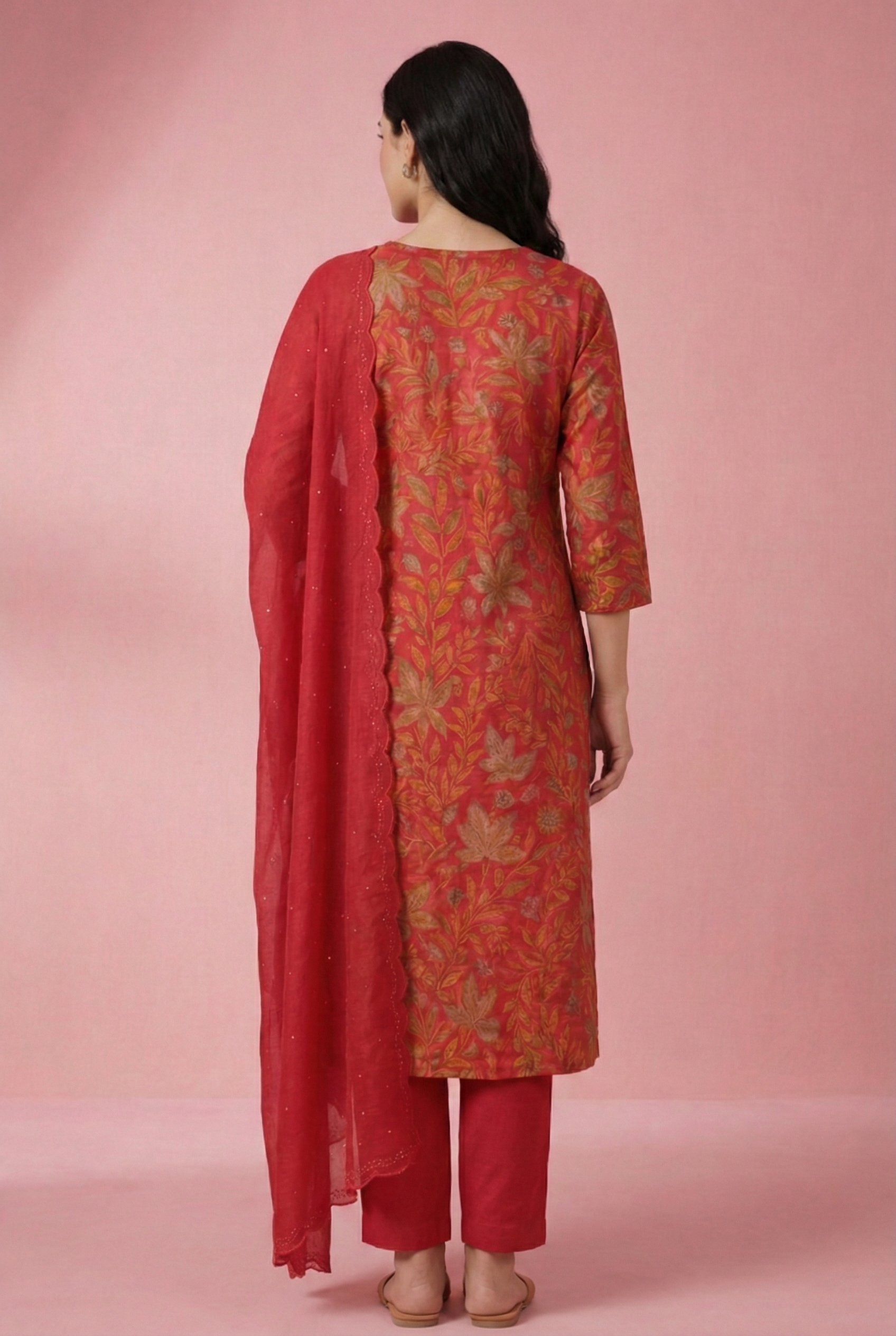 The Timeless Red Pure Cotton Kurta Set (3-Piece)