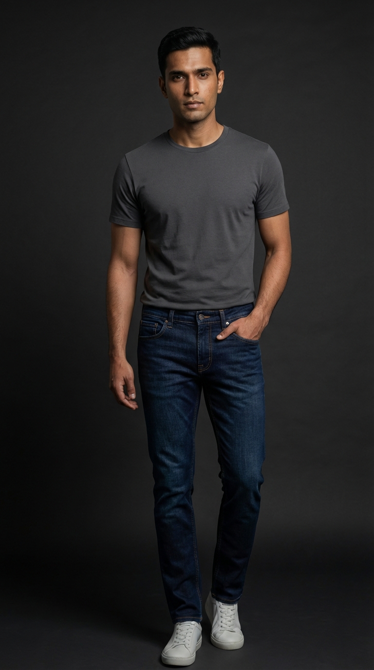 Premium Men's Navy Blue Slim Fit Denim Jeans | Dark Wash Stretchable Denim Pants | Essential Men's Bottomwear