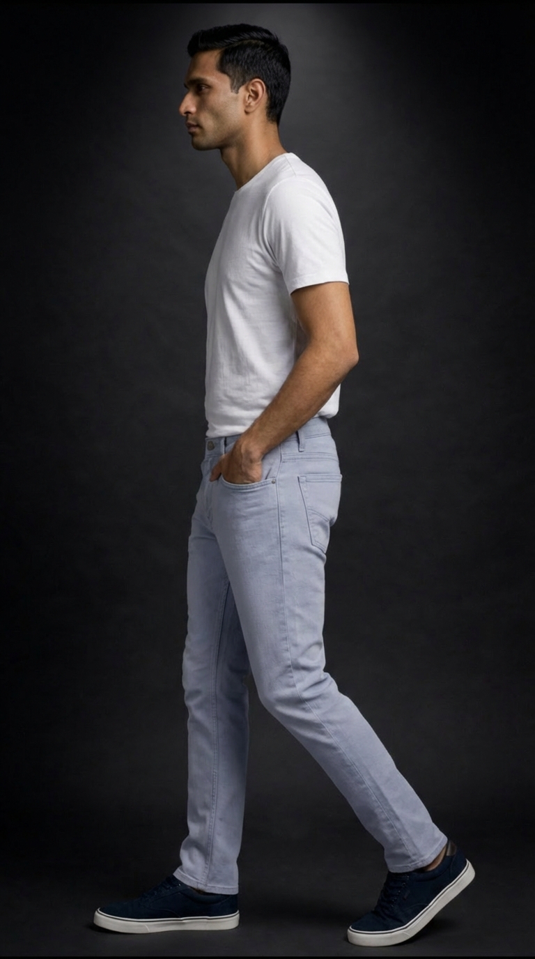 Men's Premium Ice Blue Slim Fit Trousers