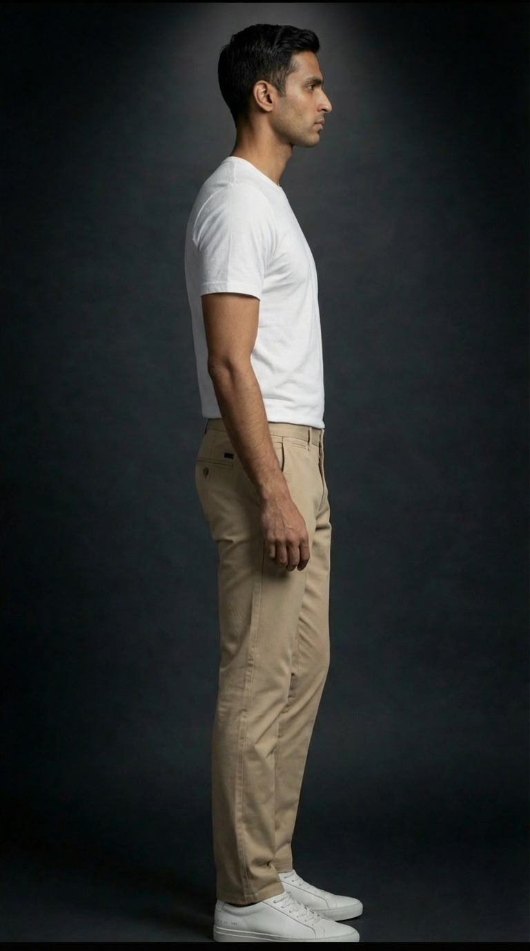 Premium Men's Beige Cream Slim Fit Trousers 