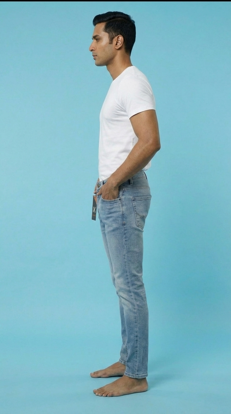 Killer Men's Light Blue Slim Fit Ankle Length Denim Jeans