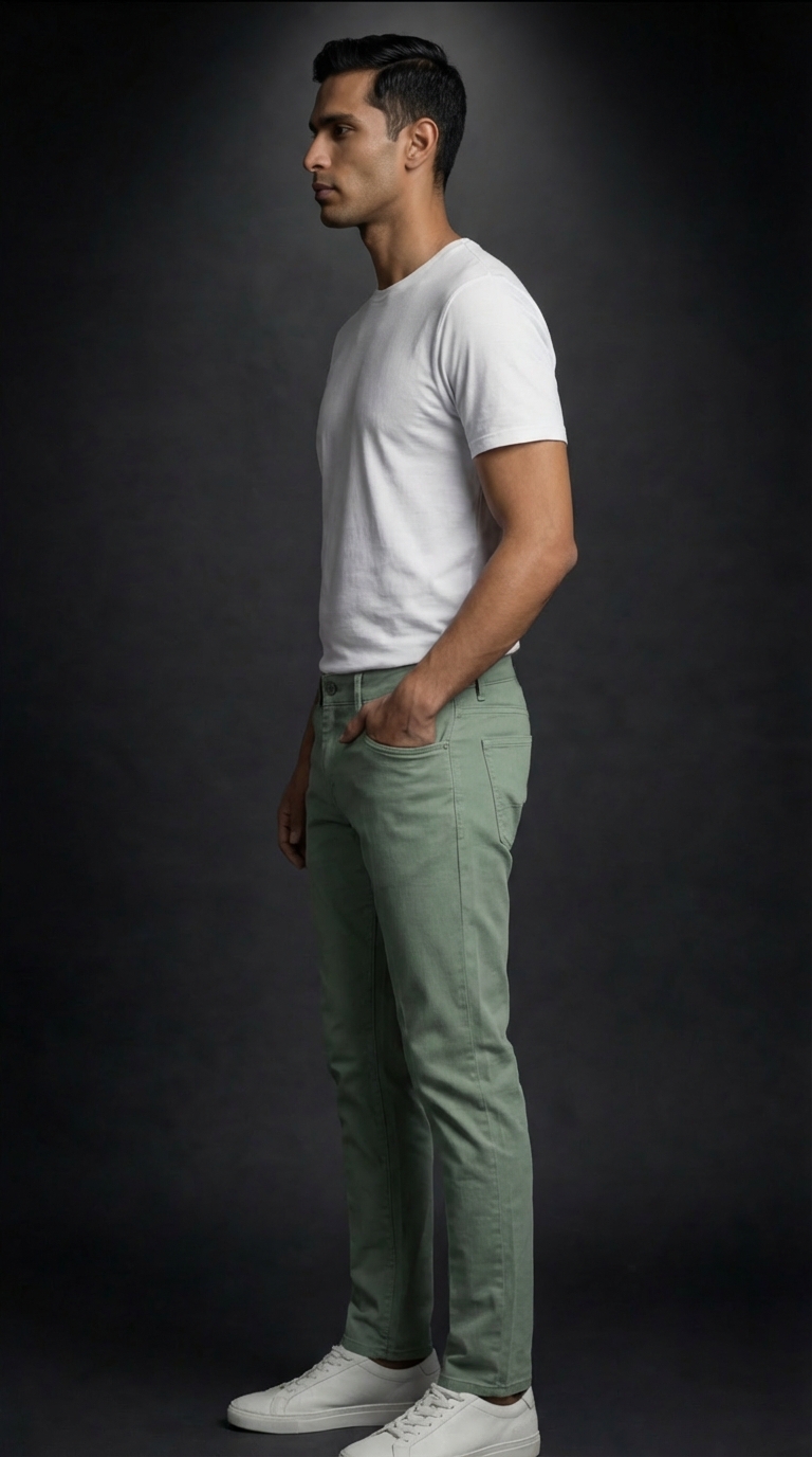 Men's Premium Dusty Mint Green Slim Fit Trousers