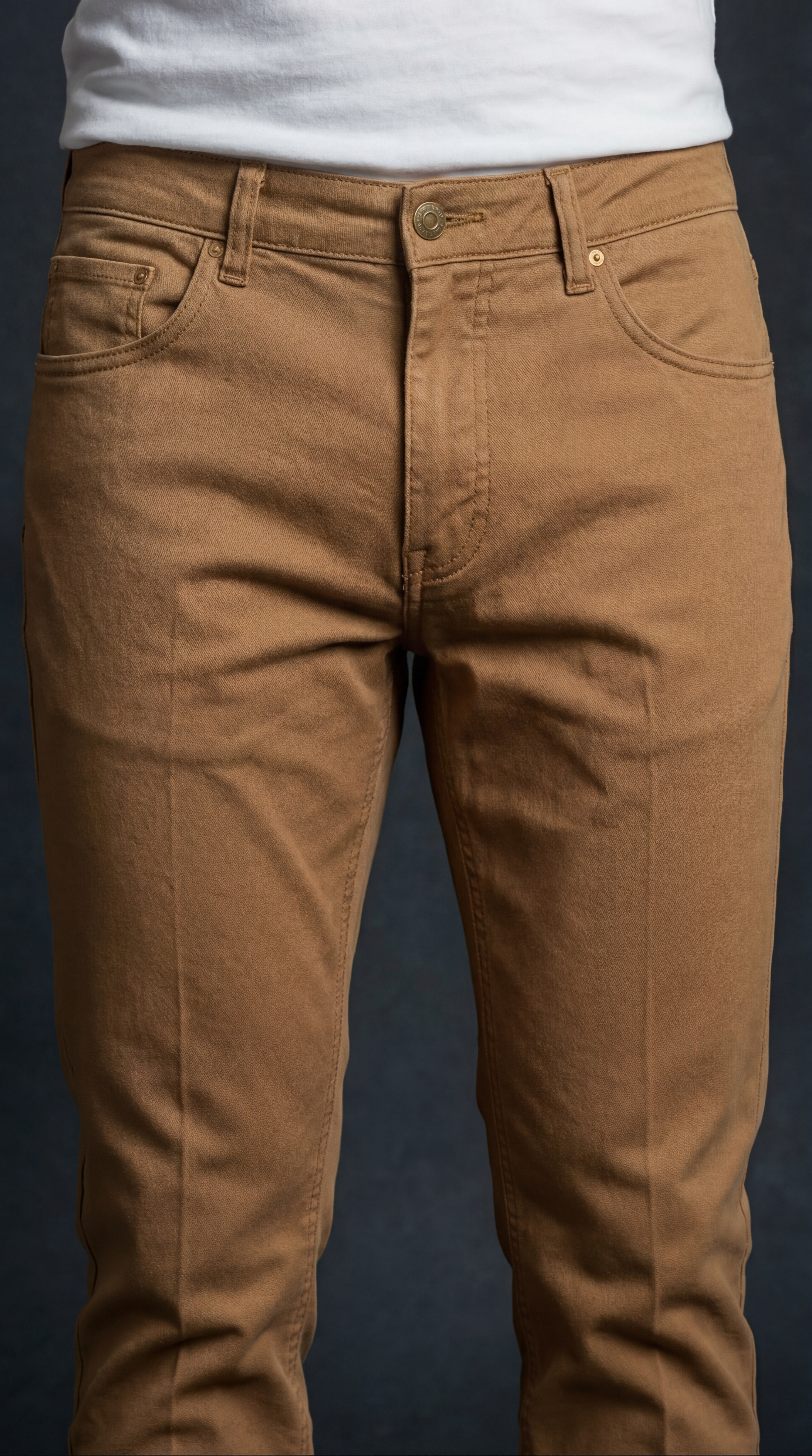 Premium Men's Tan Brown Slim Fit Trousers