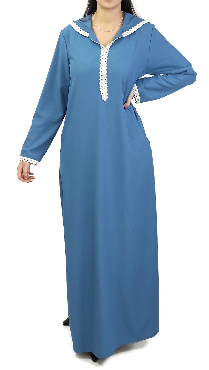Blue Modest Maxi Dress