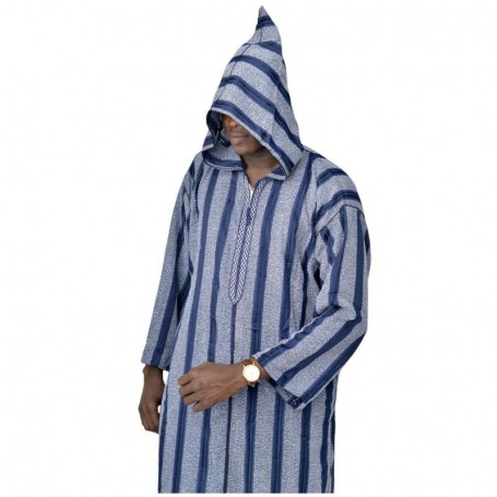 Traditional Striped Hooded Kaftan