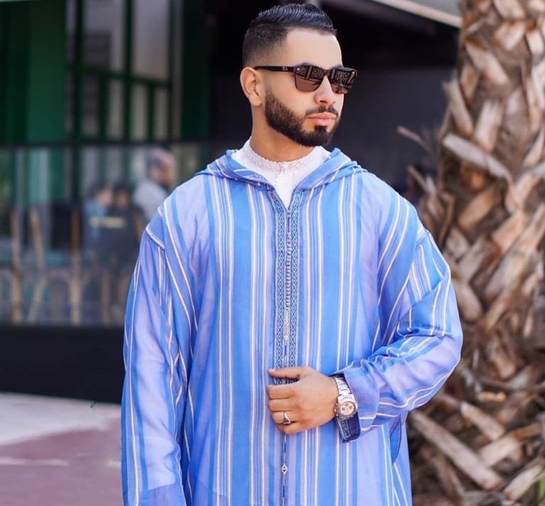 Blue Striped Moroccan Djellaba