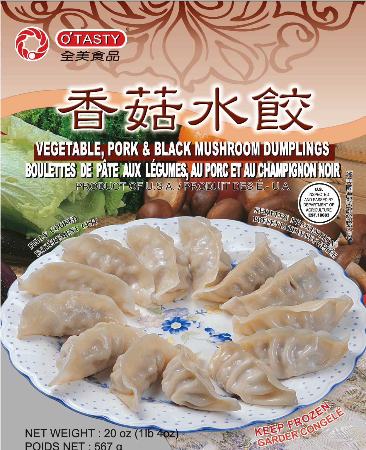 O'Tasty Pork, Mushroom & Veg Dumpling