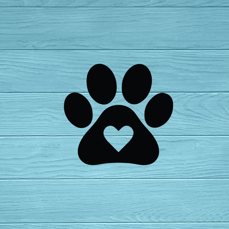 Paw Print Heart Decal | Sticker