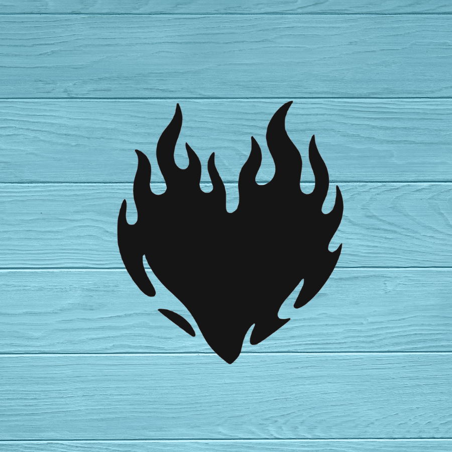 Heart Flames Decal | Sticker