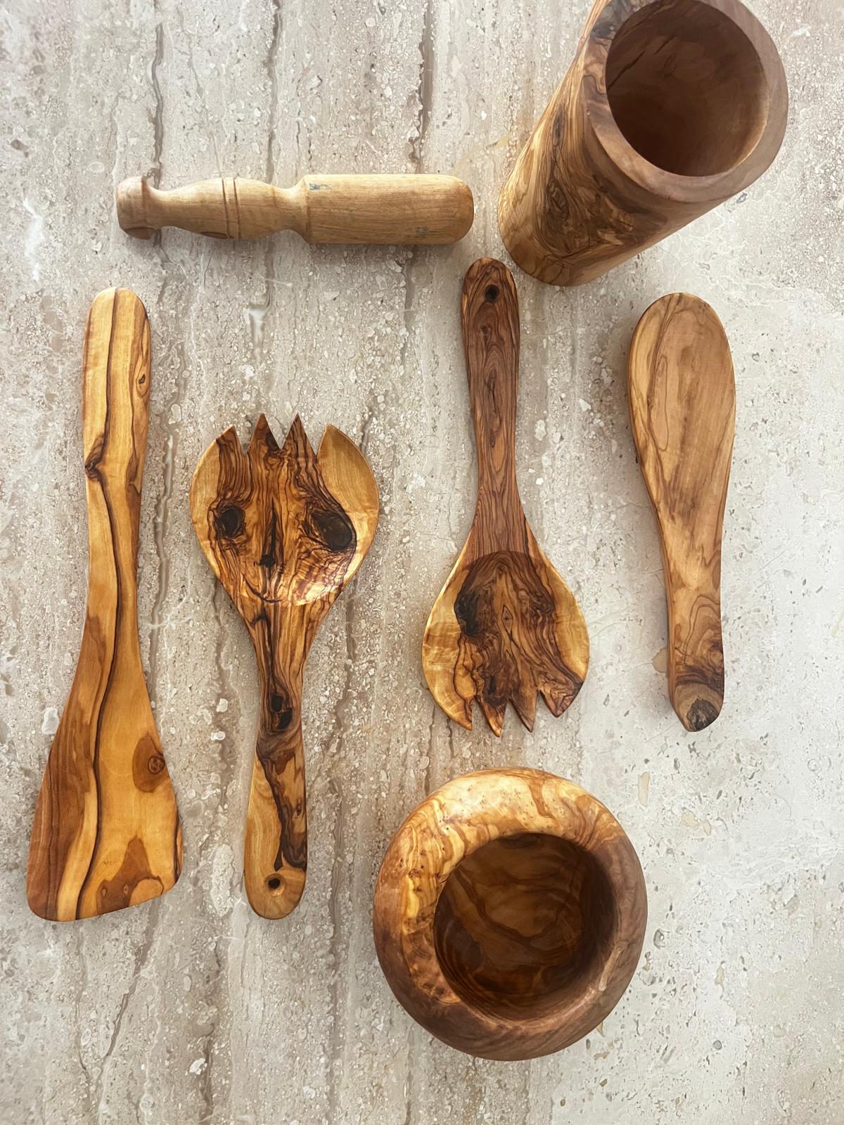 Handcrafted Olive Wood Kitchen Utensil Set