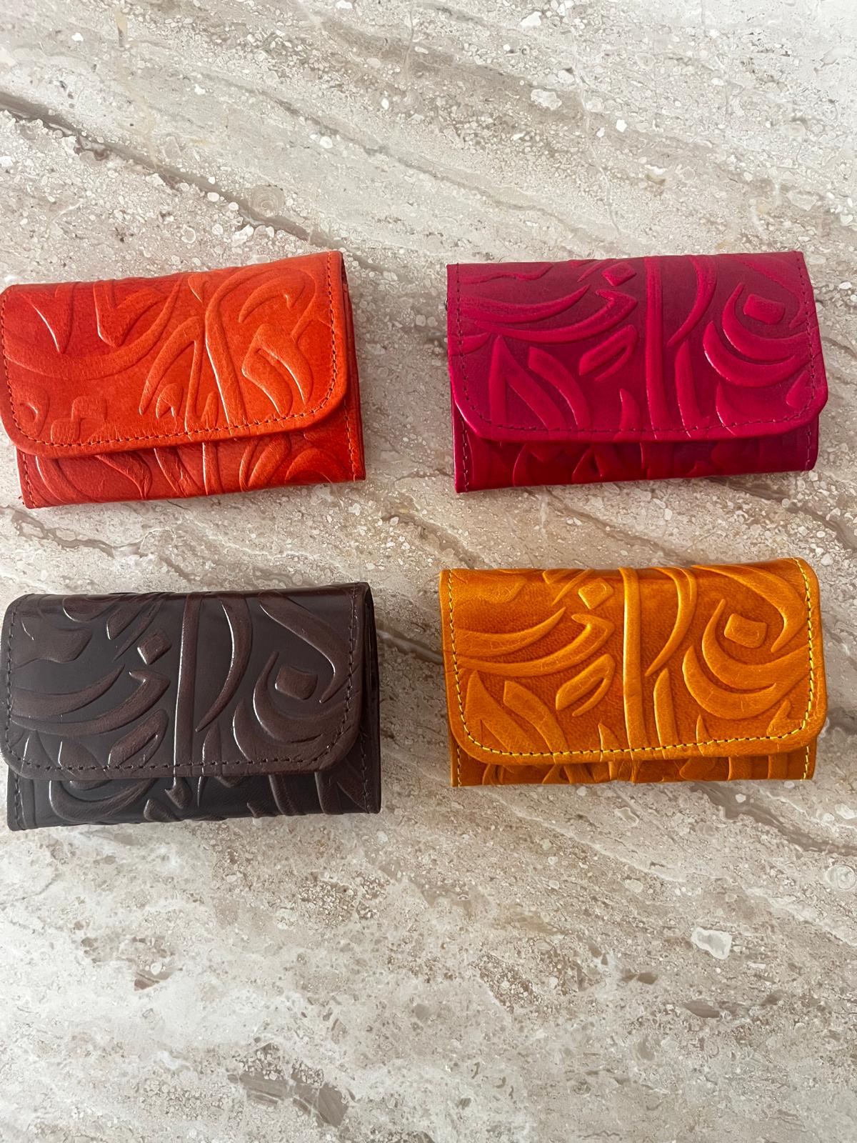 Embossed Leather Card Holder