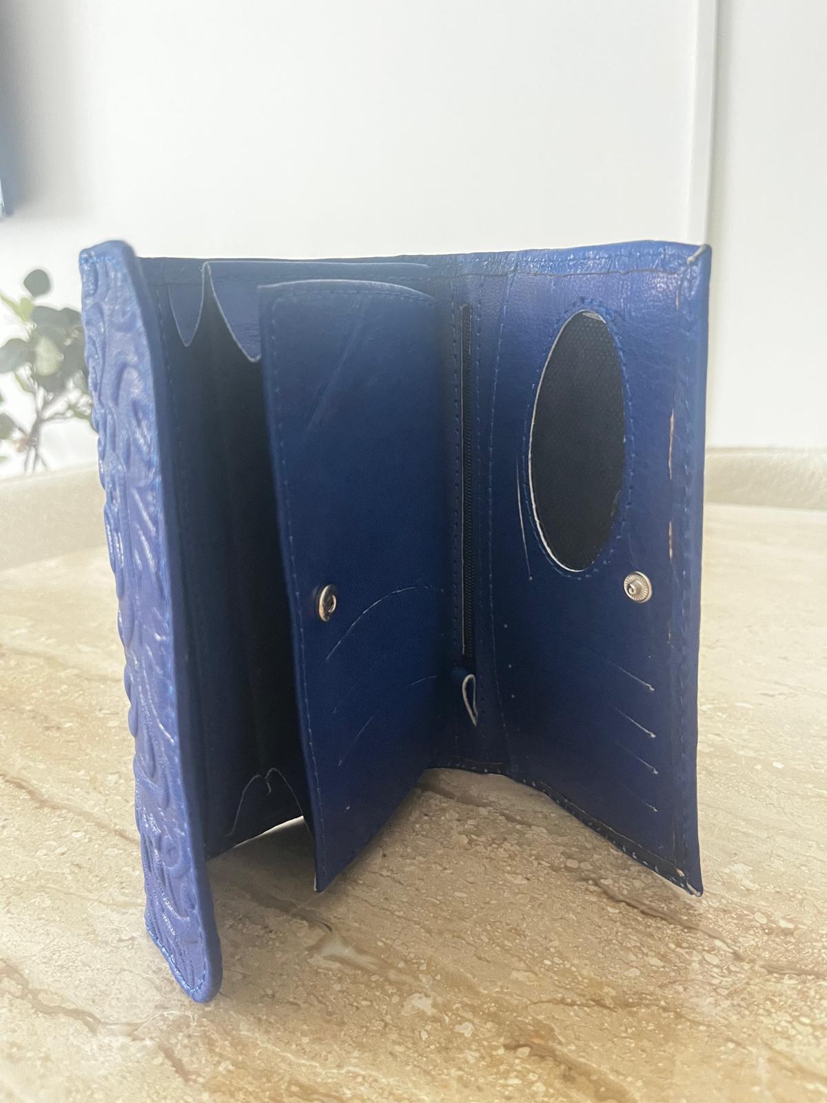 Blue Leather Wallet