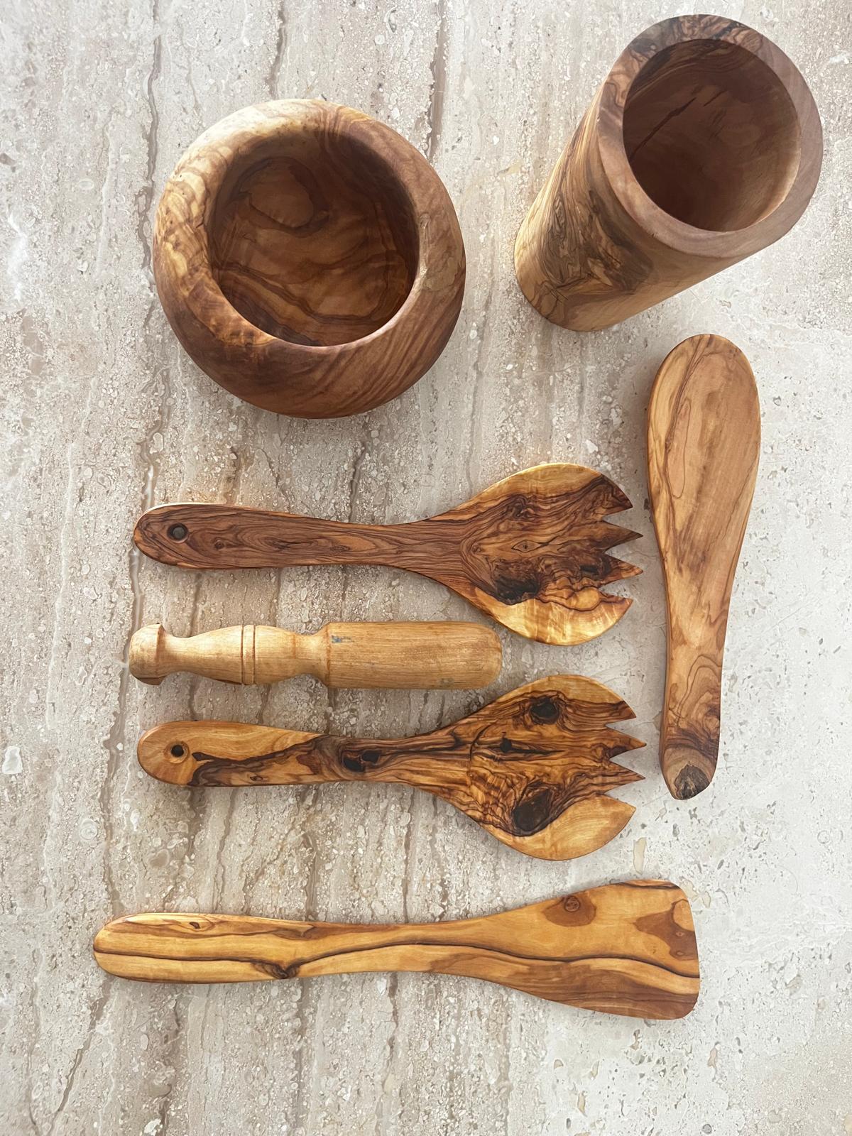 Olive Wood Kitchen Utensil Set