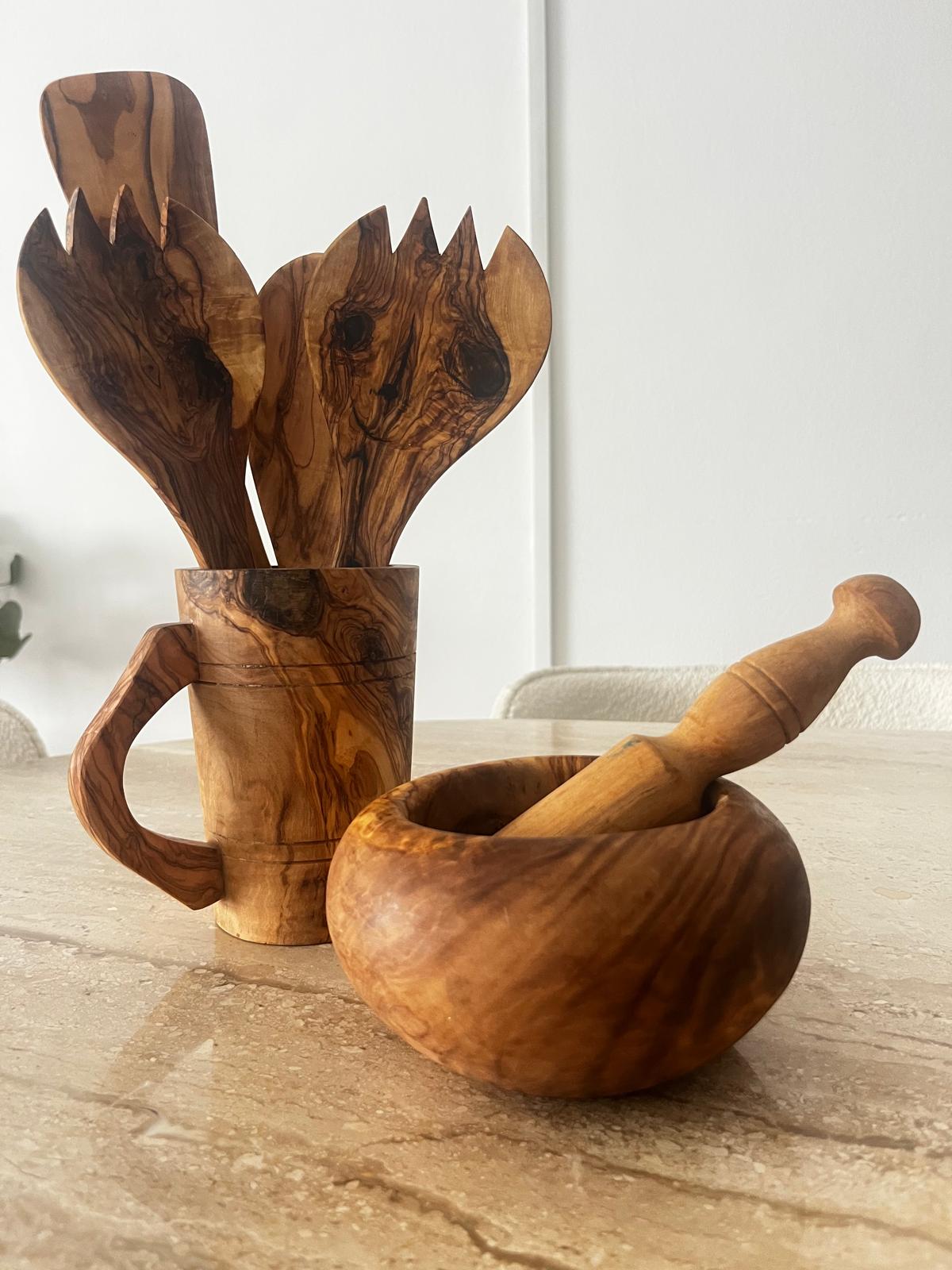 Olive Wood Kitchen Utensil Set