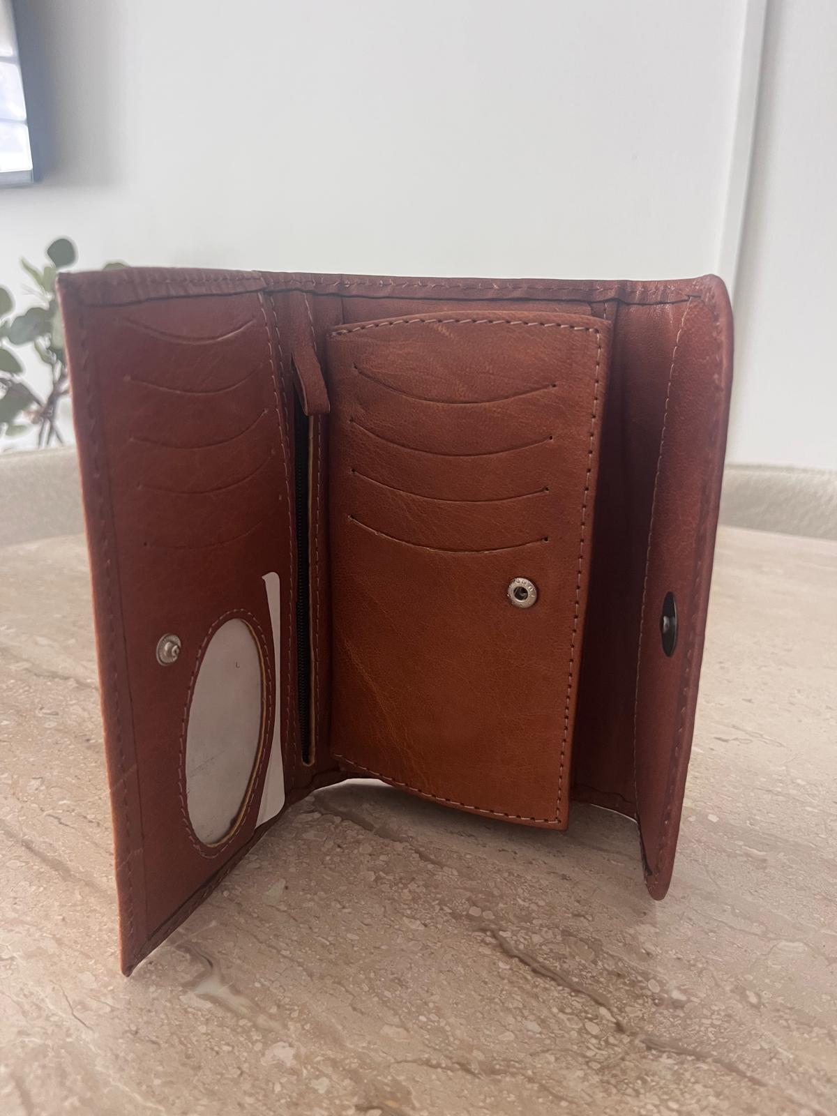Genuine Leather Tri-Fold Wallet
