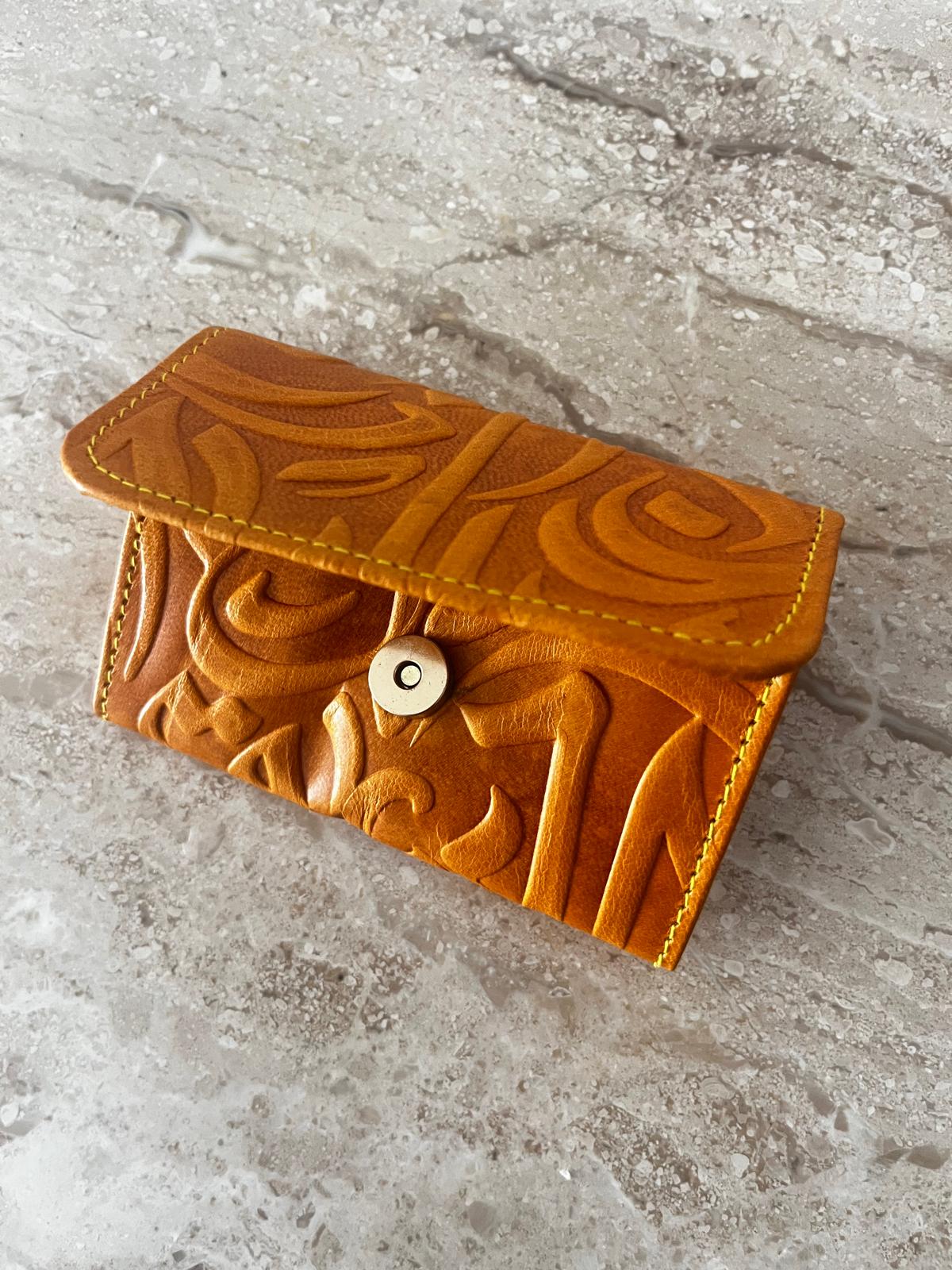 Embossed Leather Card Holder