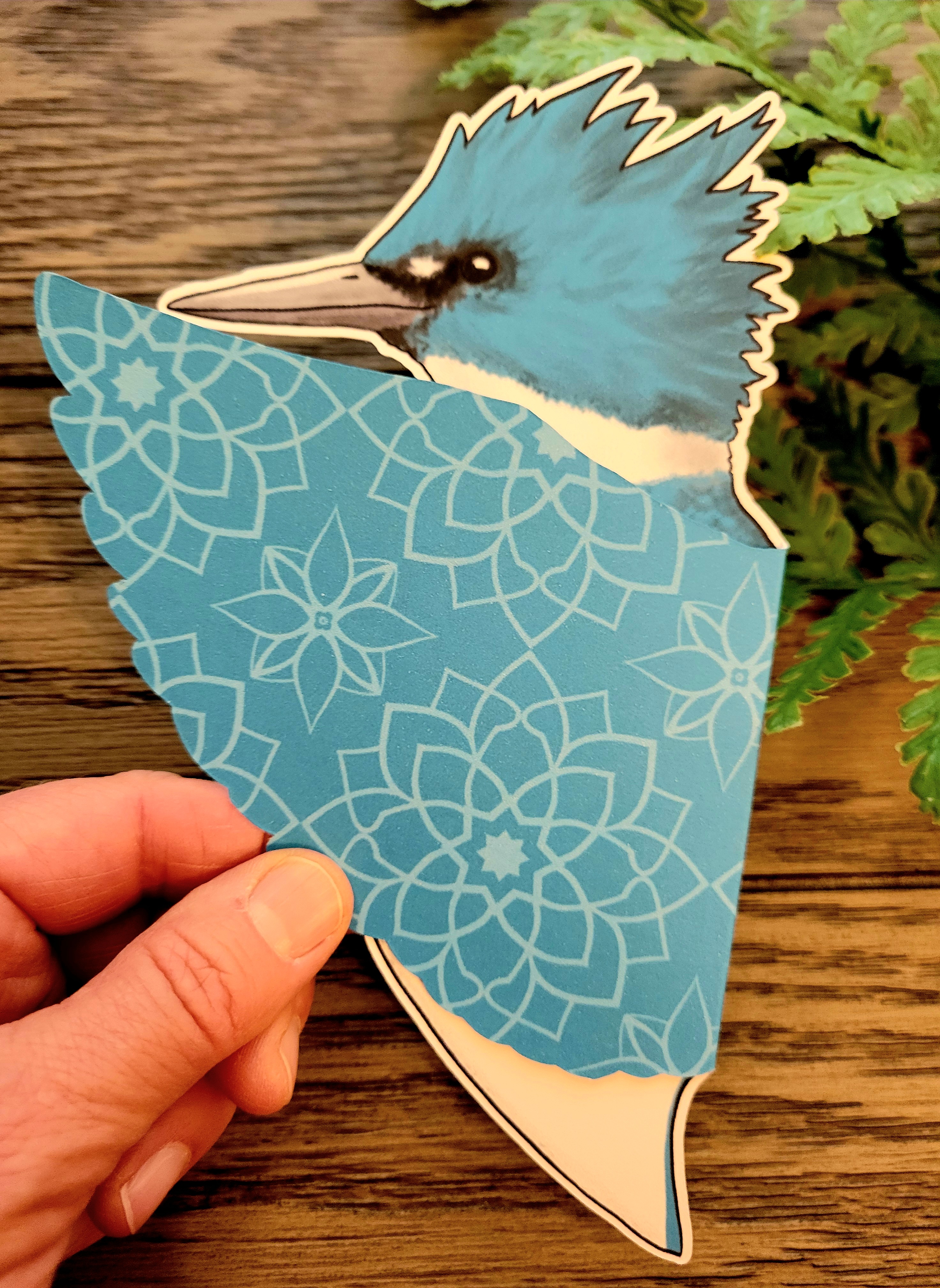 Belted Kingfisher cards, set of 2