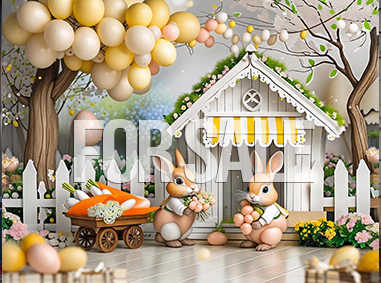 Cute Easter bunny backdrop