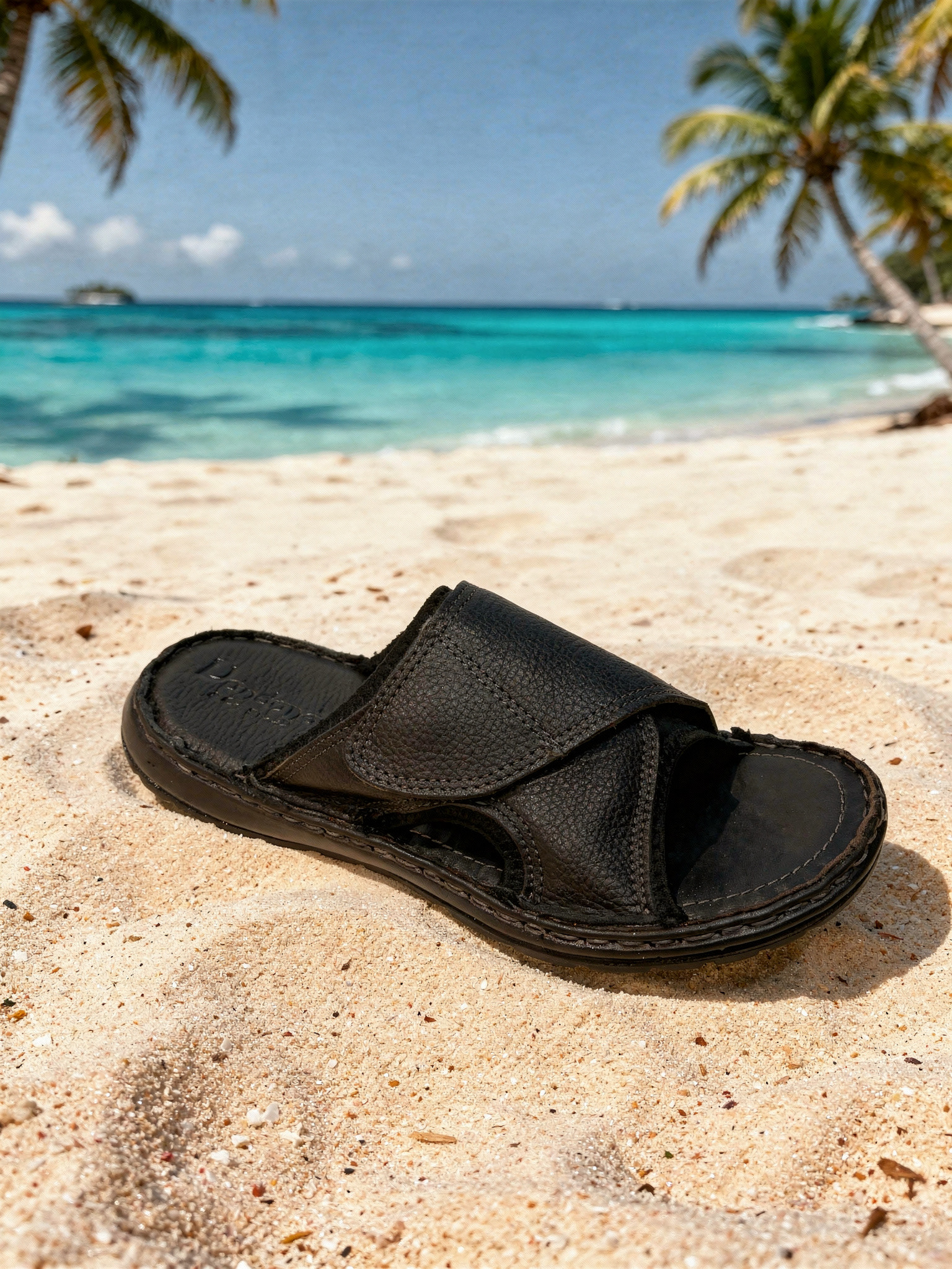 Sandalia de Piel Negra