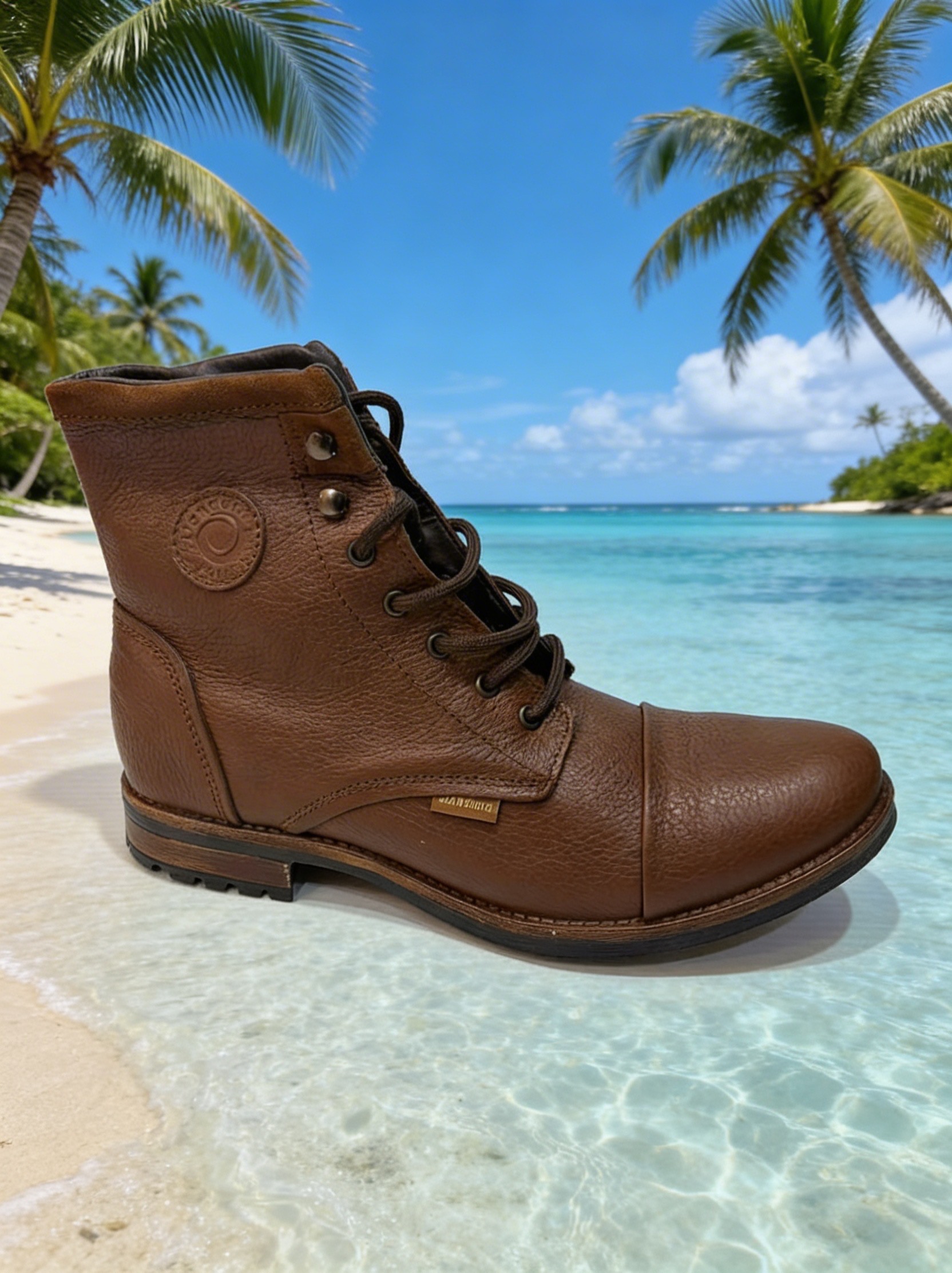 Bota Casual de Cuero Café