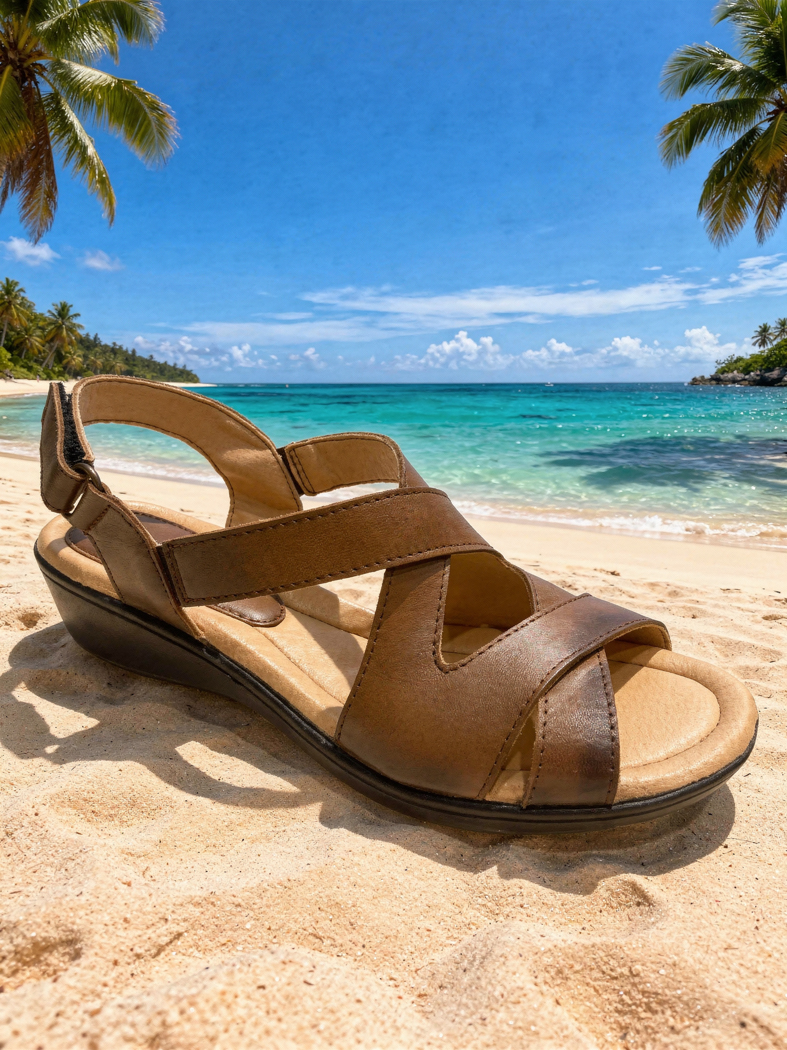 Sandalia cómoda de piel