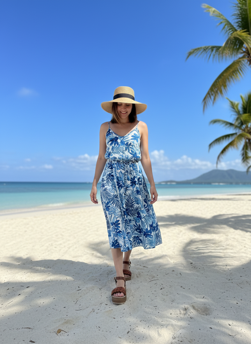 Sandalia de plataforma tejida café