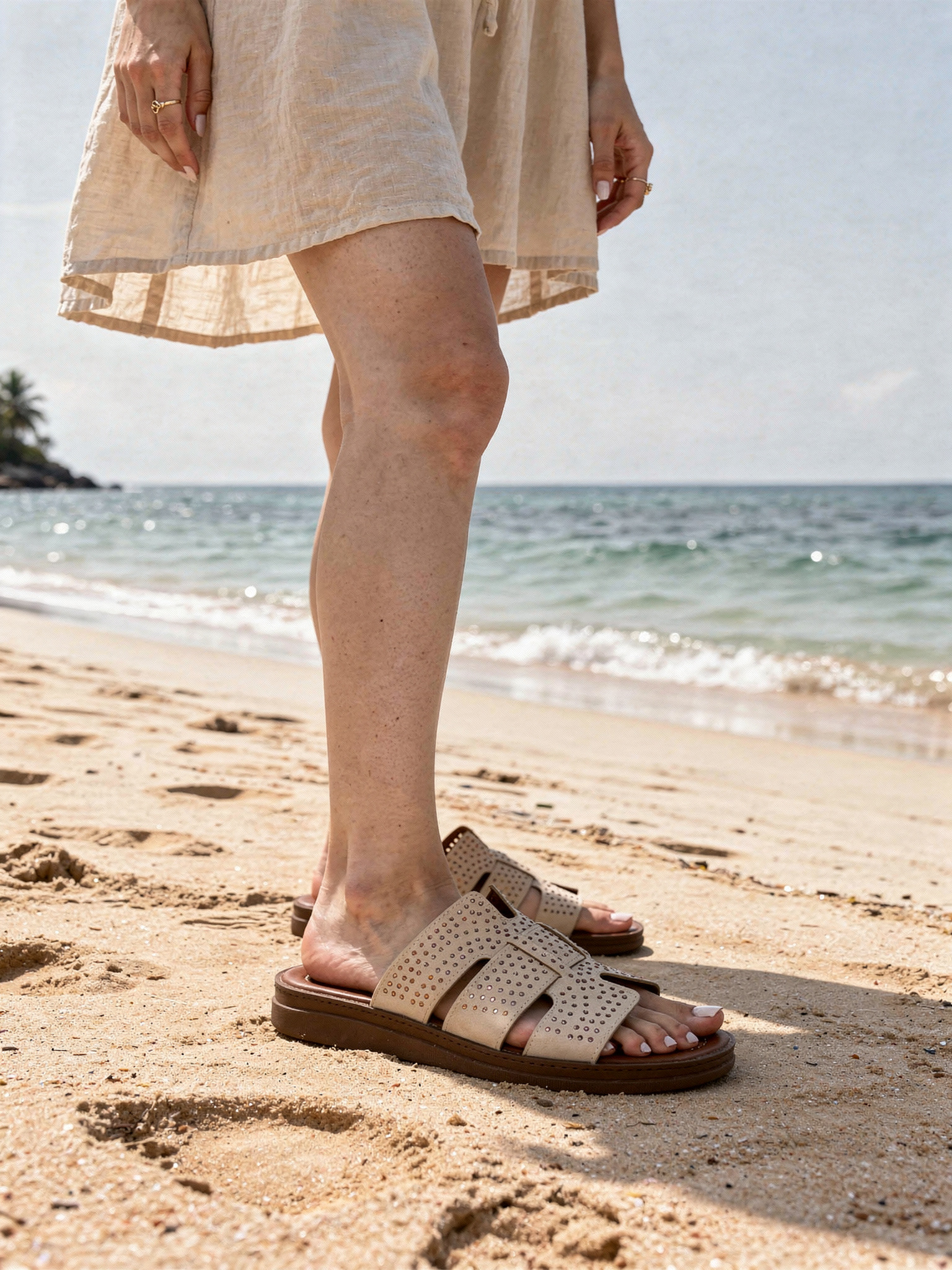 Sandalia Playera Beige