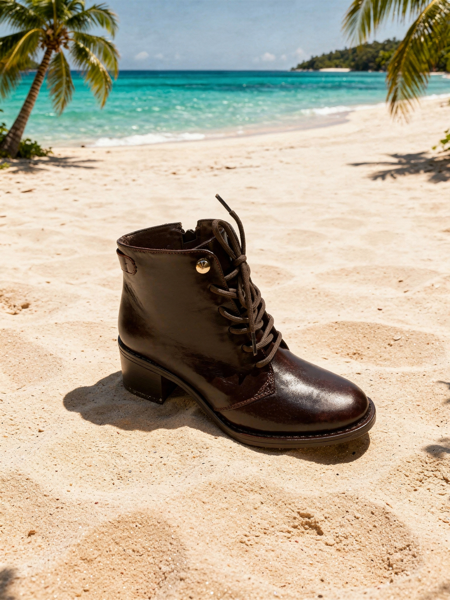 Botin de cuero café