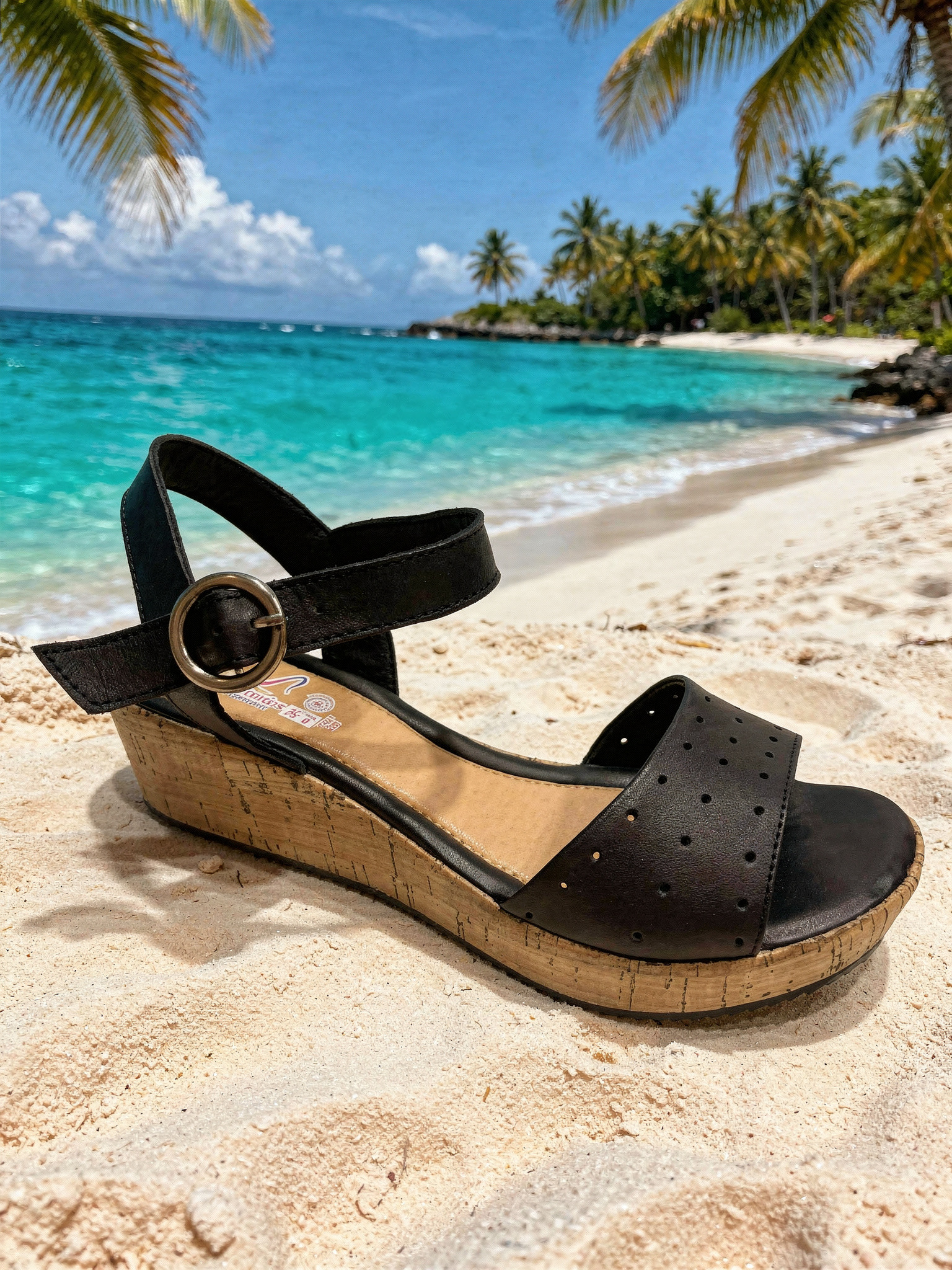 Sandalia de plataforma negra