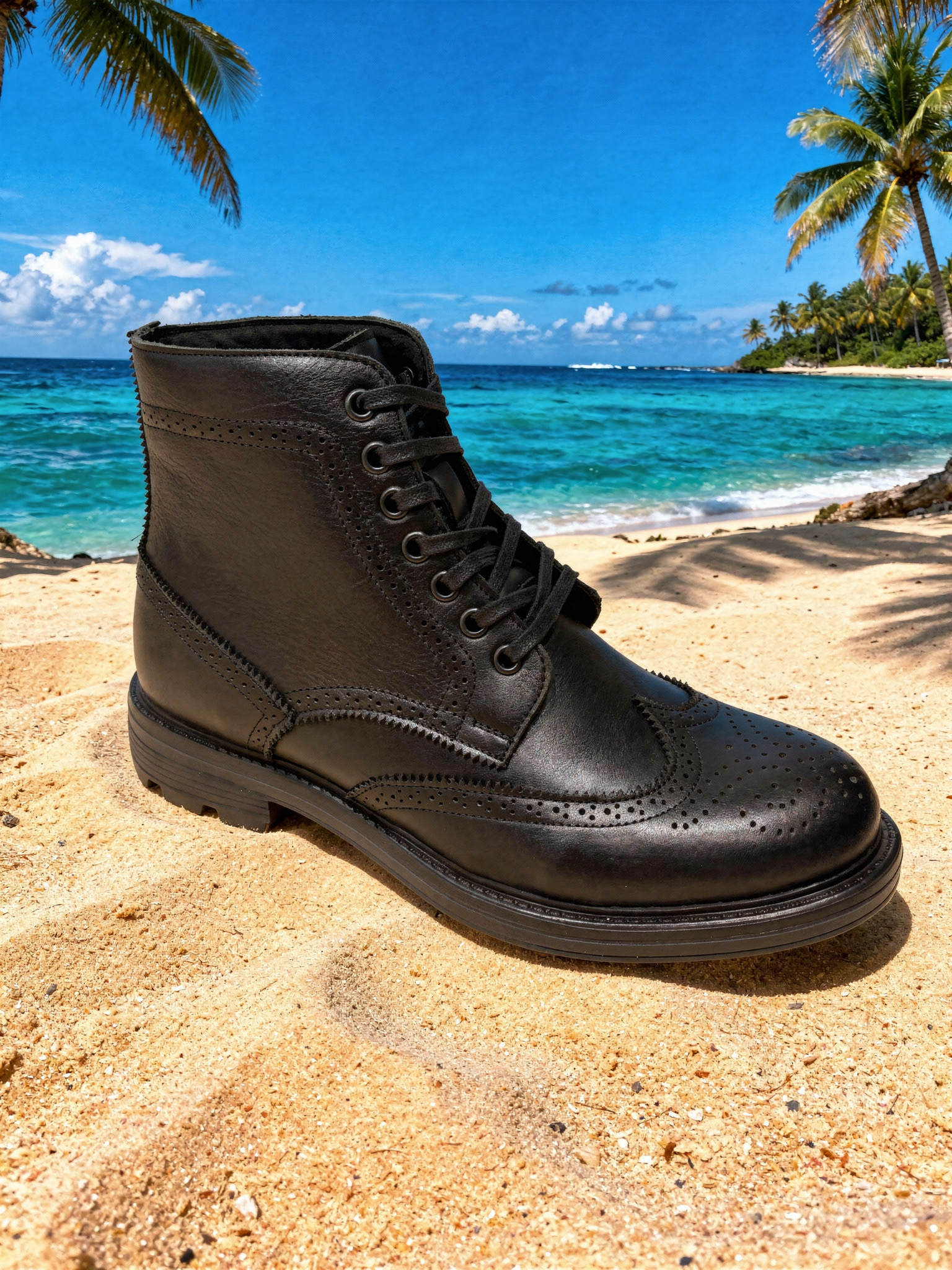 Bota Clásica de Cuero Negro