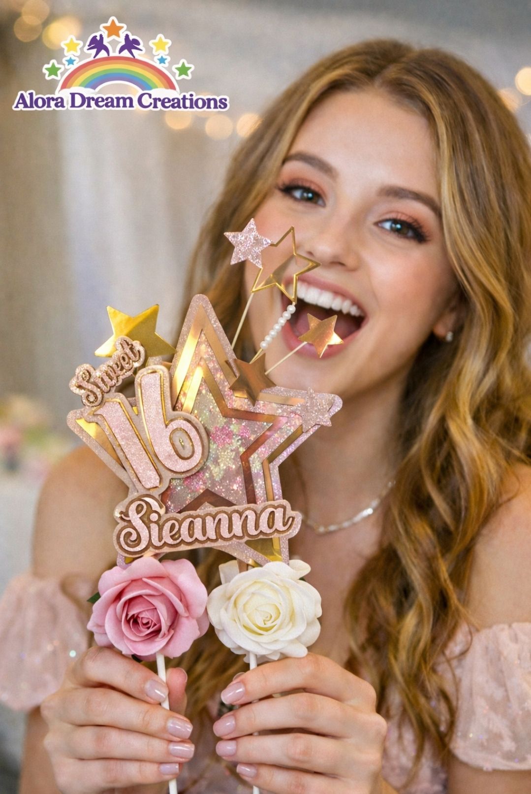 3D Shaker Personalized Cake Topper