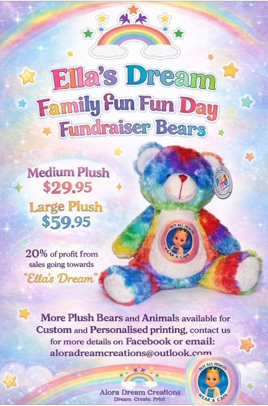 Ella's Dream Fundraiser Rainbow Plush Bear