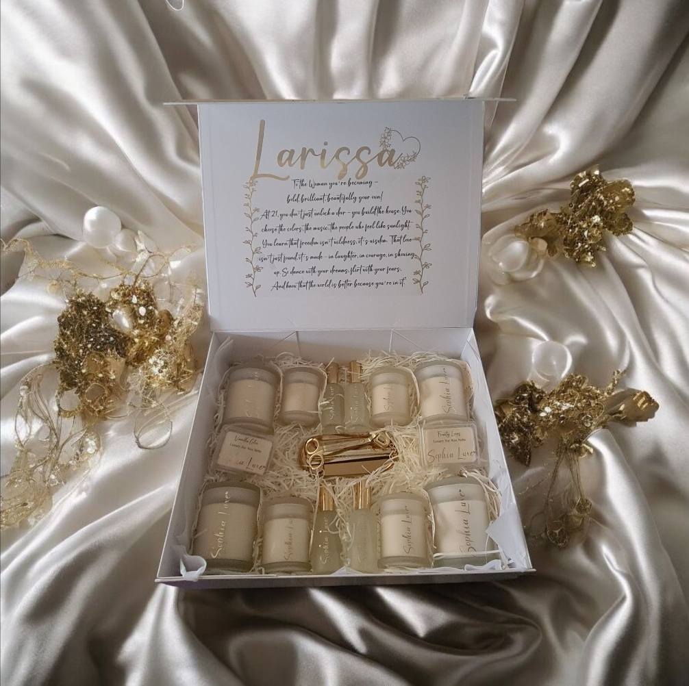 Personalized Luxury Candle Gift Set LARGE 6 x 350gm Candles 