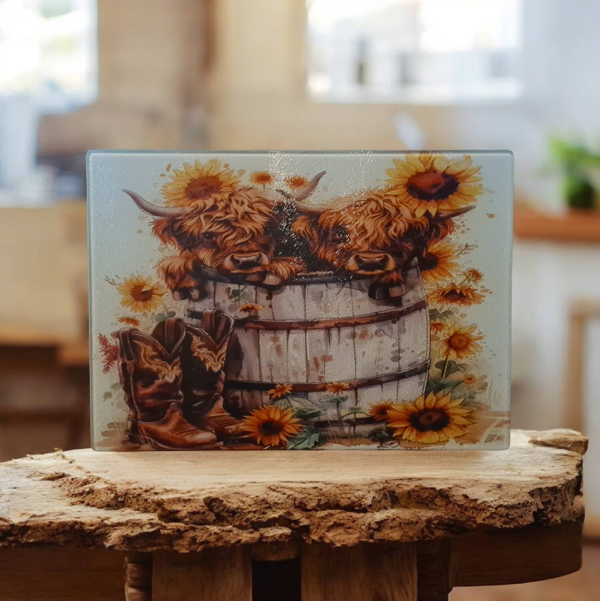 Glass Art Chopping Board A4 Size