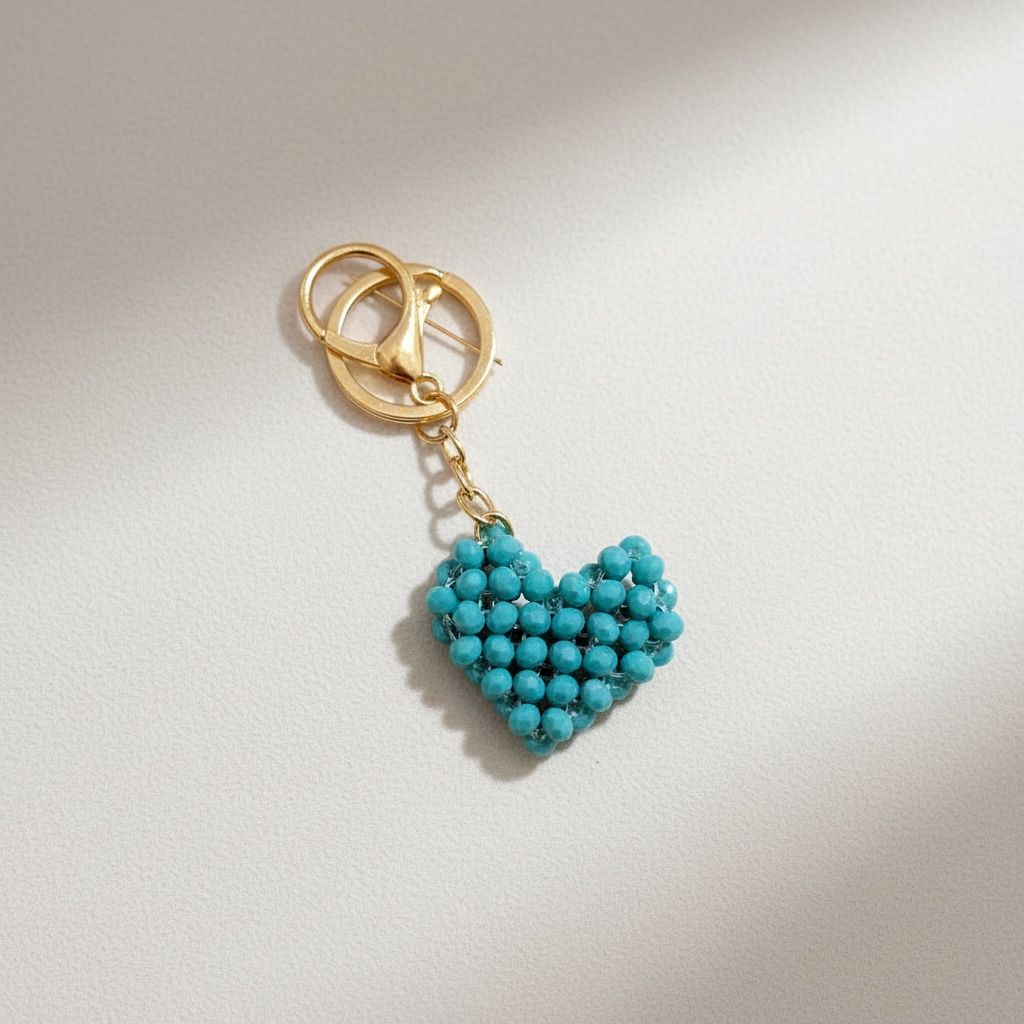 Chaveiro Coração Turquesa
