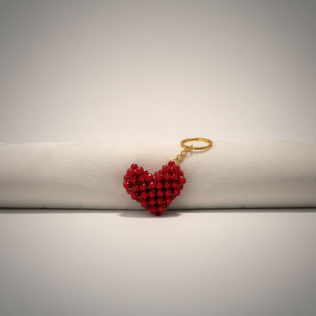 Chaveiro Coração de Strass Vermelho
