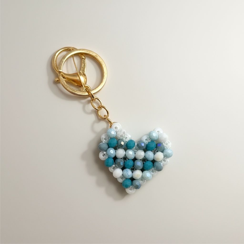 Chaveiro Coração tons de Azul
