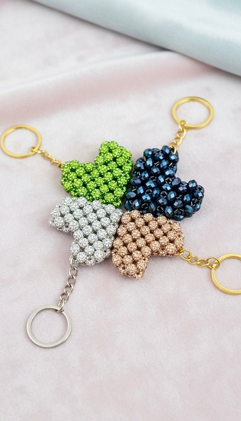 Chaveiro Coração de Strass Branco