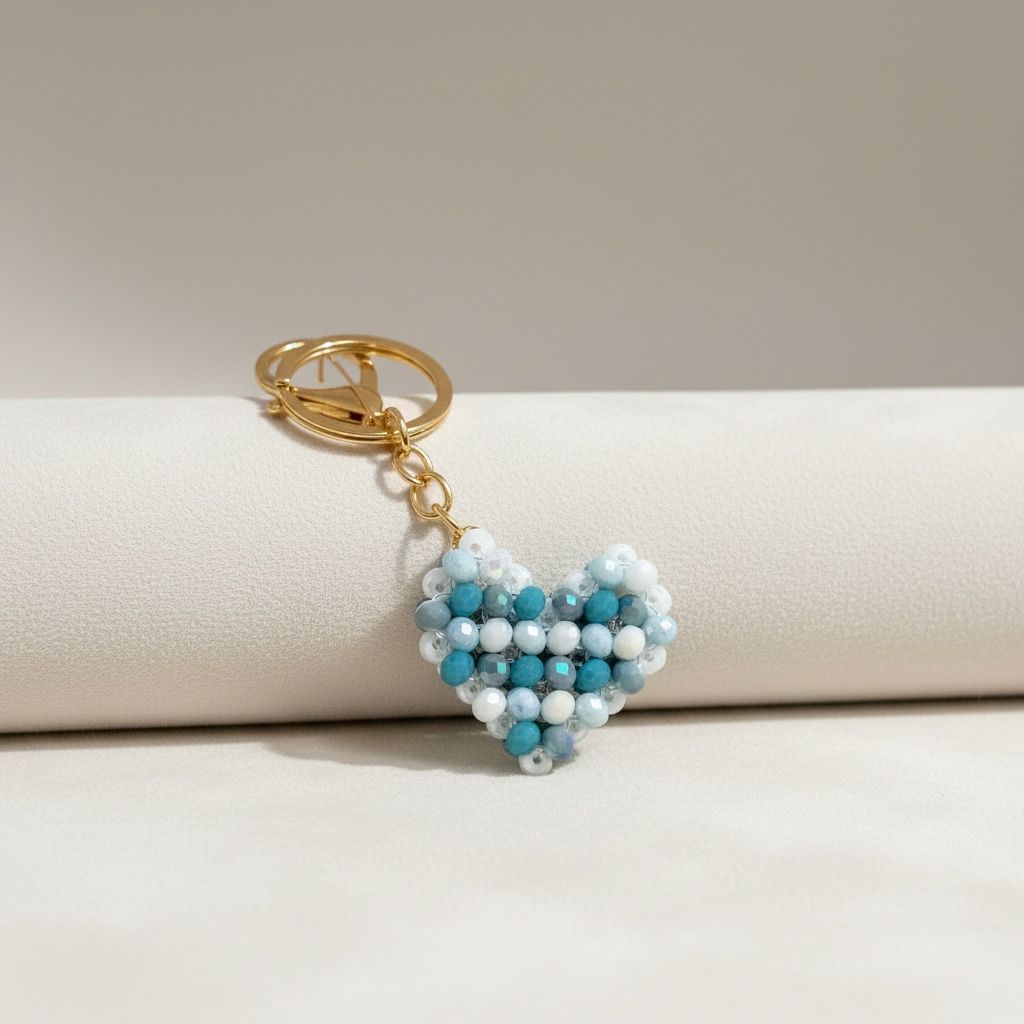 Chaveiro Coração tons de Azul