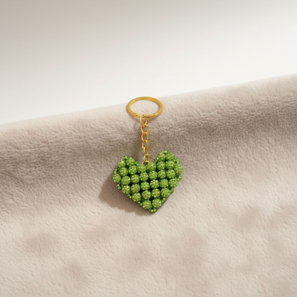 Chaveiro Coração de Strass Verde