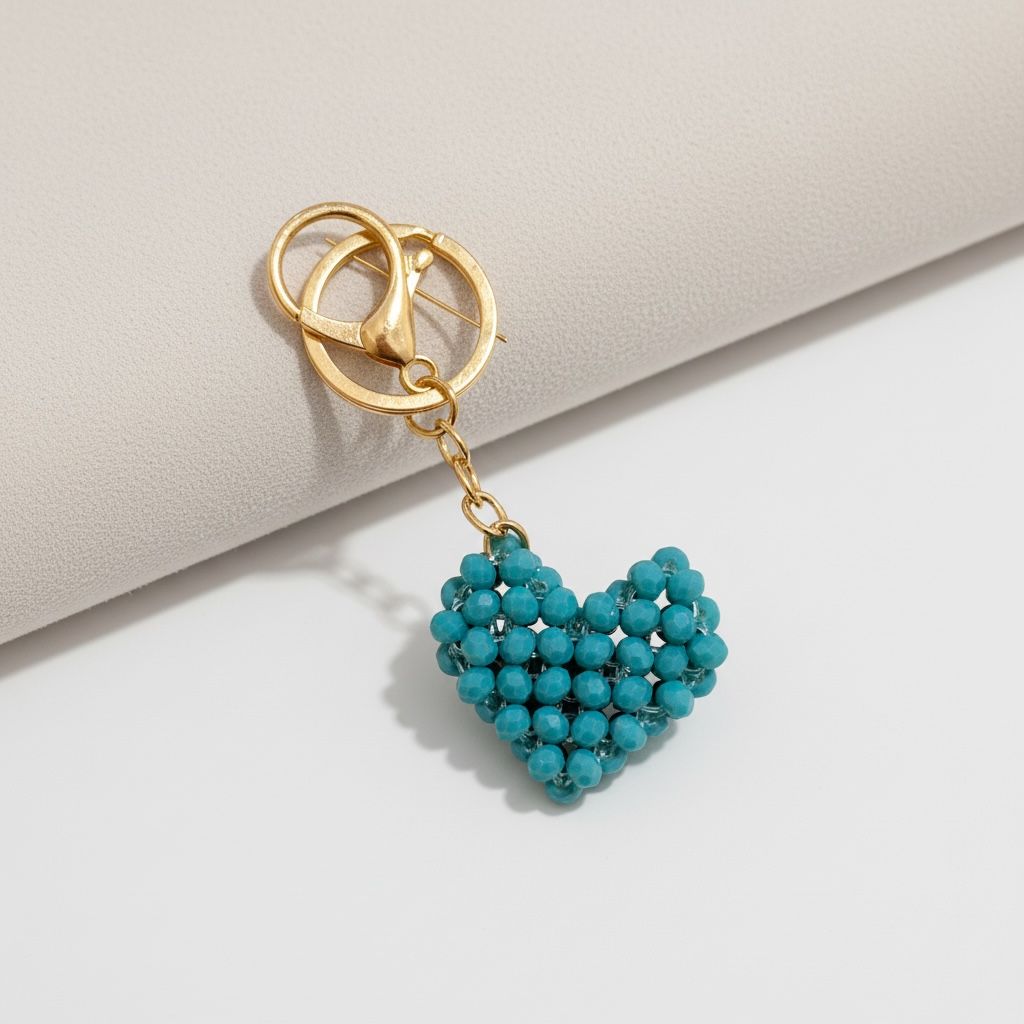 Chaveiro Coração Turquesa