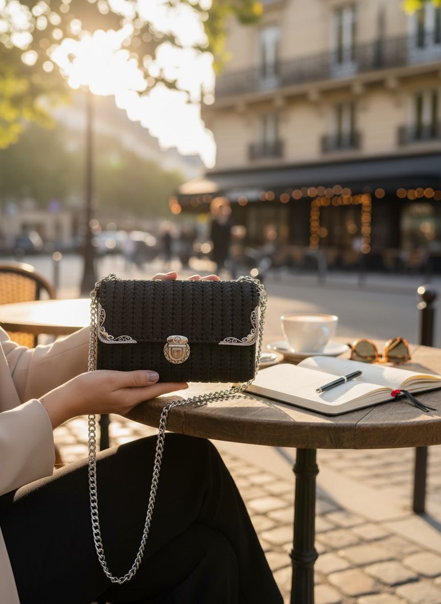 Bolsa Preta com Prata