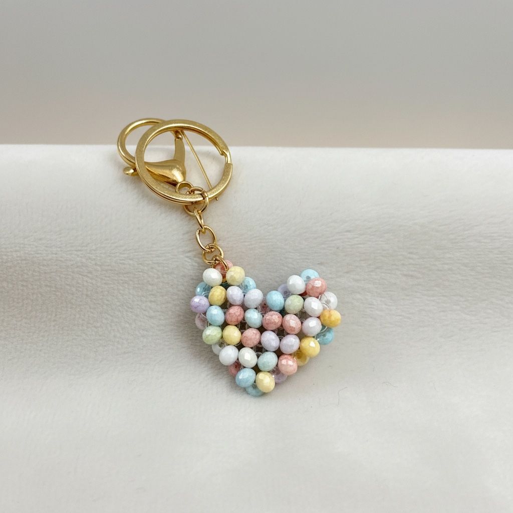 Chaveiro Coração Colorido Tons Pasteis