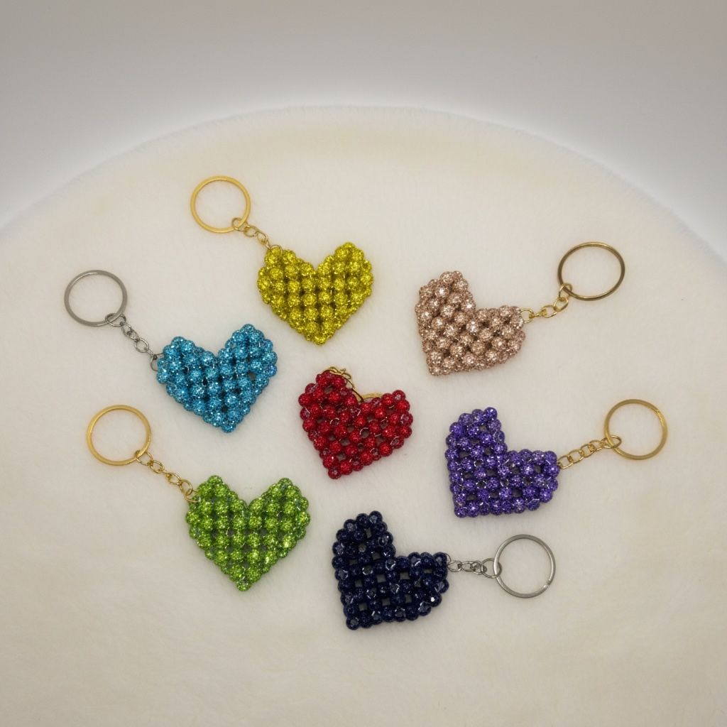 Chaveiro Coração de Strass Azul