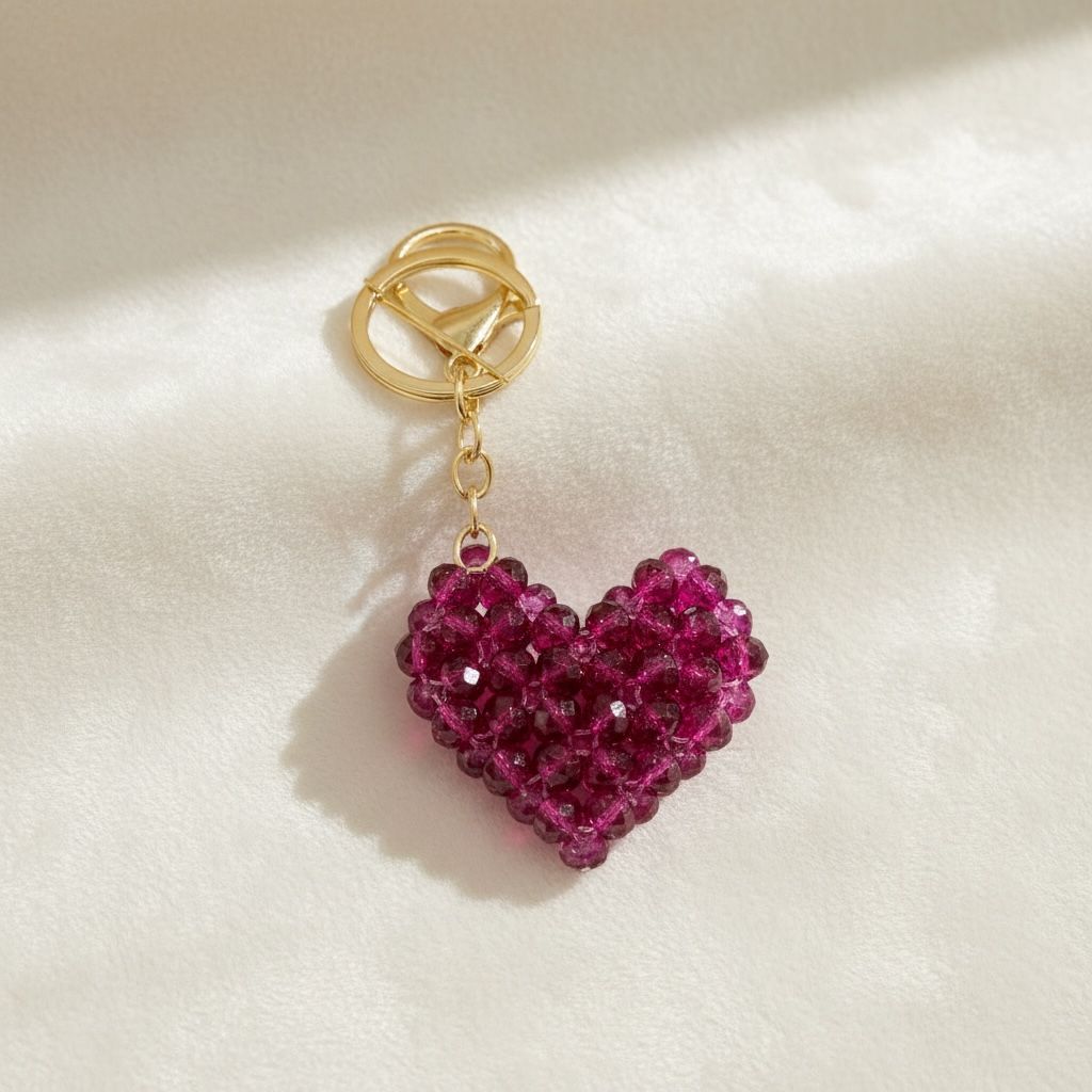 Chaveiro Coração Framboesa 