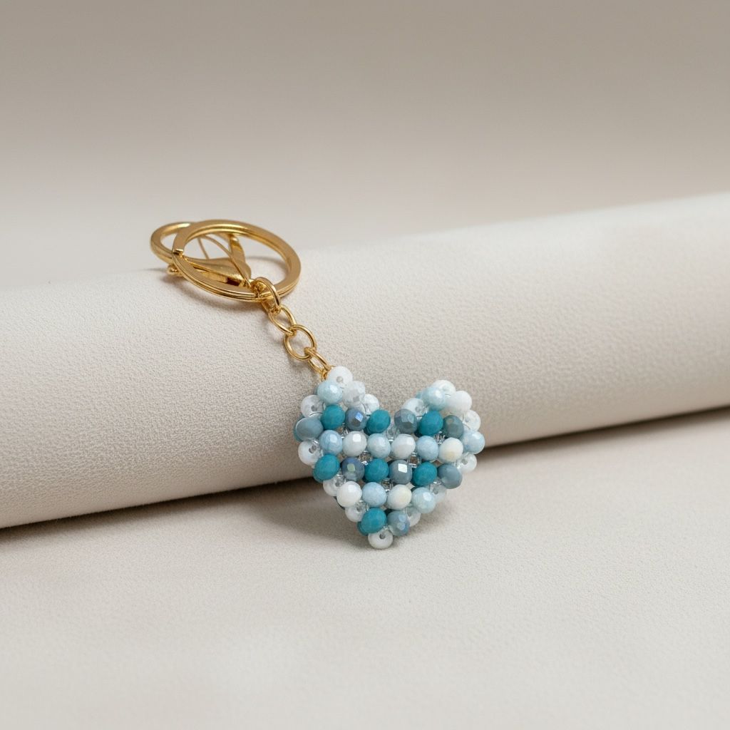 Chaveiro Coração tons de Azul