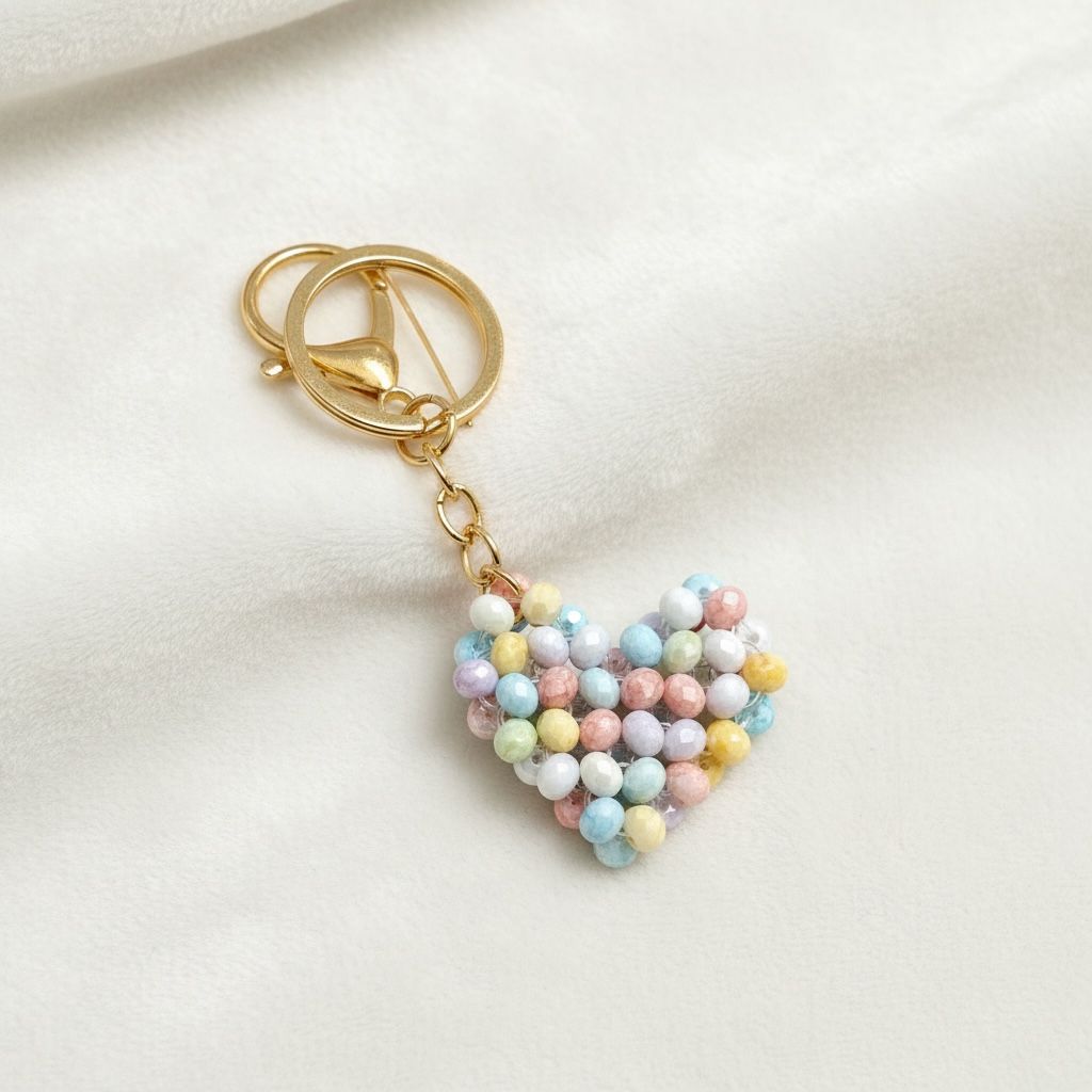 Chaveiro Coração Colorido Tons Pasteis