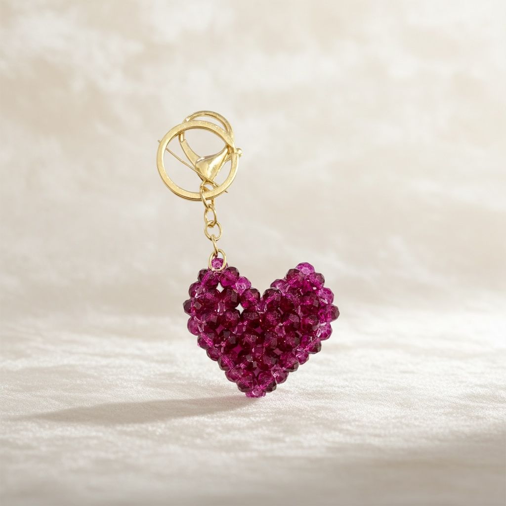 Chaveiro Coração Framboesa 