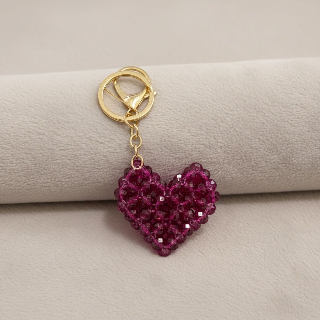 Chaveiro Coração Framboesa 